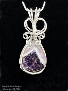 Amethyst Purple Pendant Necklace ~  Amethyst Jewelry Sterling Silver Wire Wrapped Pendant