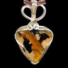 Amber Pendant Necklace Wire Wrapped in Sterling Silver