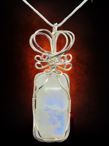Moonstone Pendant ~Sterling Silver ~Wire Wrapped Moonstone Jewelry