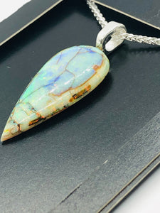 Opal  Necklace ~ Opal Pendant~ Monarch / Sterling Opal Silver Necklace