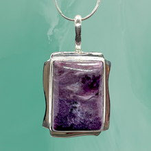 Purple Stone Pendant Necklace ~  Charoite Jewelry ~ 925 Sterling Silver with Necklace