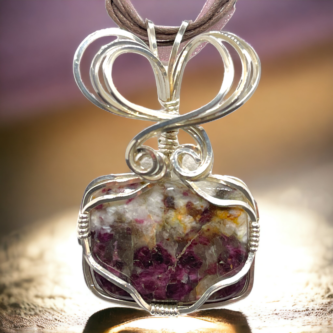 Pink Stone Pendant Necklace,  Tourmaline Jewelry  925 Sterling Silver  Pendant