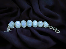 Moonstone Bracelet In Sterling Silver  7 Stones Adjustable 6.50 to 8.25 Inches