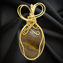 Jasper Stone Pendant Necklace  Wire Wrapped Pendant