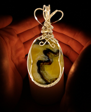 Amber Simbircite Pendant Wire Wrapped Pendant In 14 kt Gold