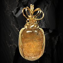 Rutilated Quartz Pendant  ~ Wire Wrapped Pendant In 14 kt Gold Wire