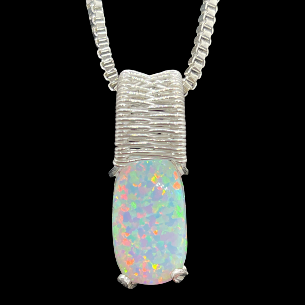 Opal Pendant Necklace ~ Kyocera Bello Opal Pendant ~ Sterling Silver Pendant