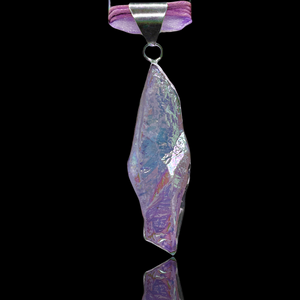Peacock Aura Pendant Necklace, Rainbow Pendant in Sterling Silver
